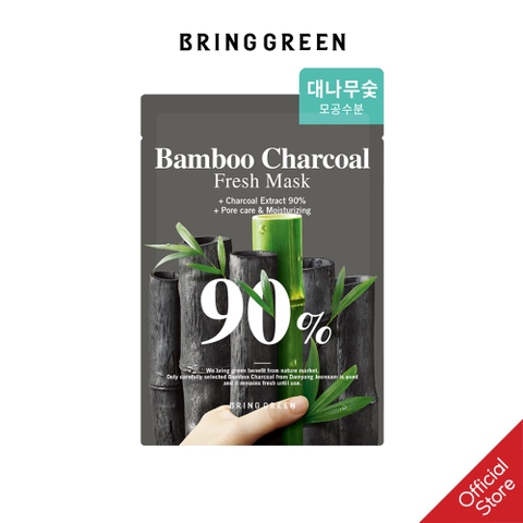 1 miếng Mặt nạ BRING GREEN Bamboo Charcoal 90% Fresh Mask