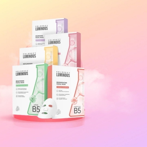 Combo 3 Hộp mặt nạ giấy COLORKEY LUMINOUS Vitamin B5 Mask color key hỗ trợ sáng da 10 miếng / hộp