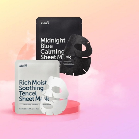Combo Mặt nạ dưỡng ẩm Klairs Rich Moist-Midnight Calming Sheet Mask 25ml/ miếng - mặt nạ dear klairs