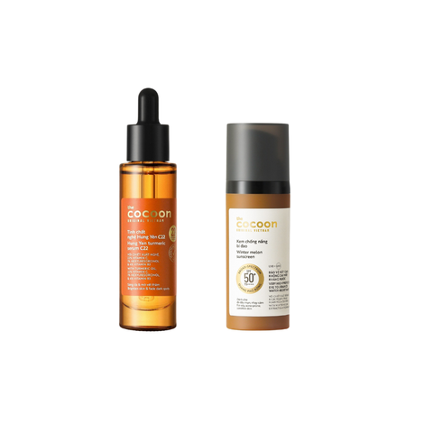 Combo Tinh chất nghệ C22 + Kem chống nắng bí đao 50ml