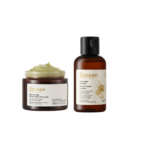 Combo Cocoon Mặt nạ bí đao 100ml + Sữa rửa mặt 140ml