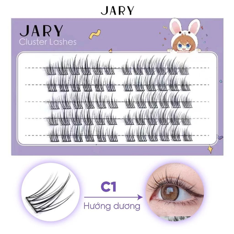 Lông mi cụm tự nhiên Jary hộp nhựa 5 hàng - C1 Hướng dương