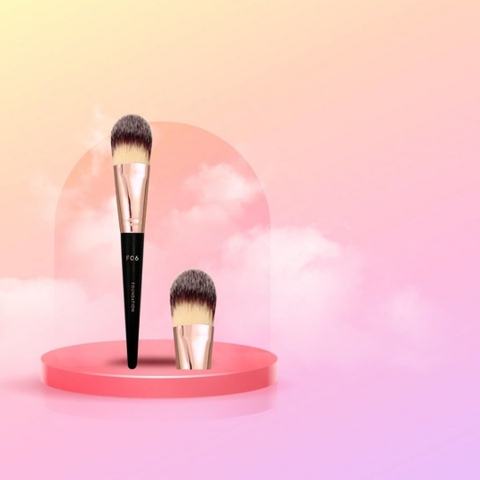 Cọ tán nền đầu dẹt bản nhỏ Vacosi Foundation Brush F06 - cọ đánh kem nền trang điểm cao cấp Hàn Quốc