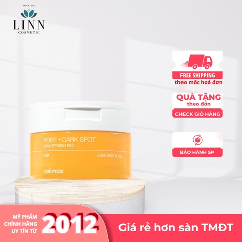 Toner pad dưỡng sáng da giảm mờ thâm nám Celimax Pore+Dark Spot Brightening 40 Pads - 100ml Hàn Quốc