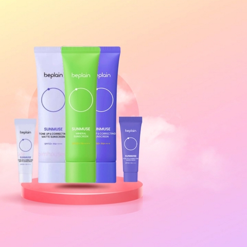 Kem chống nắng Beplain Sunmuse vật lý lai hóa học nâng tone & kiềm dầu Matte mịn lì SPF50+ 10ml/50ml