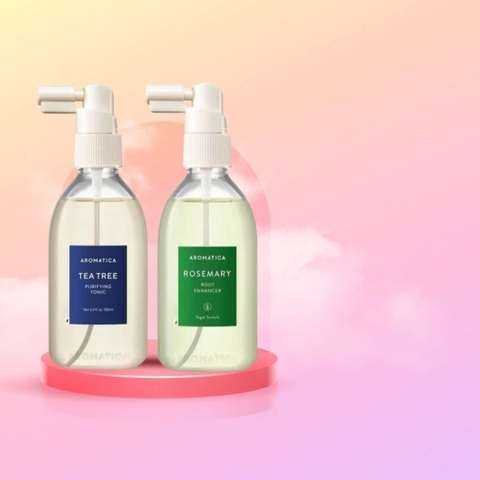 Xịt dưỡng tóc Aromatica hương thảo Rosemary Root Enhancer - tràm trà Tea Tree Purifying Tonic 100ml