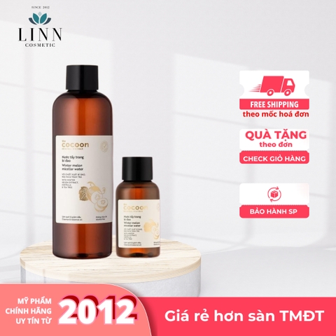 (Không vỏ) Nước tẩy trang bí đao Cocoon Winter Melon Micellar Water 140ml - 500ml mua 1 tặng 1 chính hãng