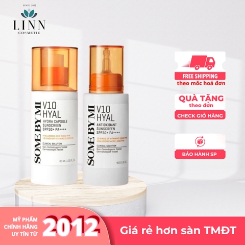 Kem chống nắng SOME BY MI V10 HYAL  Antioxidant Sunscreen- Hydra Capsule Sunscreen 40ml- 40g SPF50+ PA++++