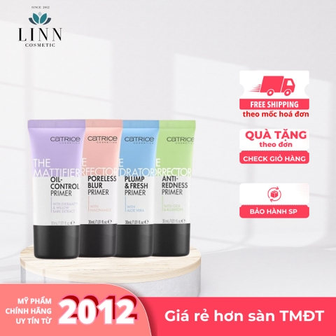 Kem lót Catrice Primer kiềm dầu dưỡng ẩm làm mịn đều màu da (Tím - Hồng - Xanh lá - Xanh dương) 30ml