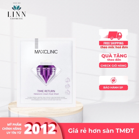 Mặt nạ giấy dưỡng da Maxclinic chống lão hóa Time Return Melatonin Cream Mask Sheet 1 miếng lẻ 28ml