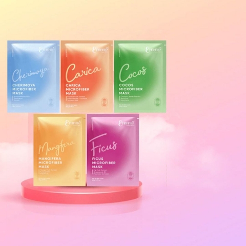 Mặt nạ Emmie by Happy Skin Microfiber 28g - lẻ miếng mặt nạ dừa emmié mask giấy dịu da chính hãng