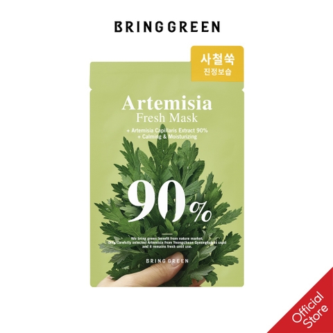 1 miếng Mặt nạ BRING GREEN Artemisia 90% Fressh Mask