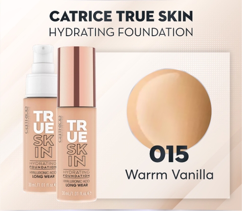 Kem nền Catrice True Skin Hydrating Foundation màu #015 Warm Vanilla 30ml