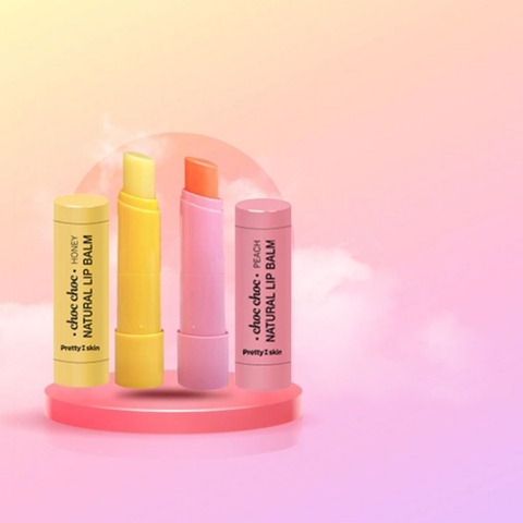 Son dưỡng môi Pretty Skin Choc Choc Natural Lip Balm - son dưỡng môi Hàn Quốc đào - mật ong 4.5g