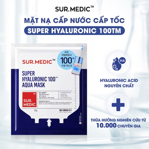 (Không vỏ) Mặt nạ Sur.medic dưỡng trắng - mask Surmedic phục hồi Bright Glutathione - Super Calm - Age Control - Hyaluronic