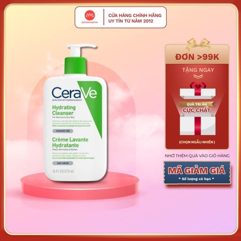 Sữa Rửa Mặt Dưỡng Ẩm CeraVe Hydrating Cleanser Xanh Lá 236ml - 473ml - 88ml