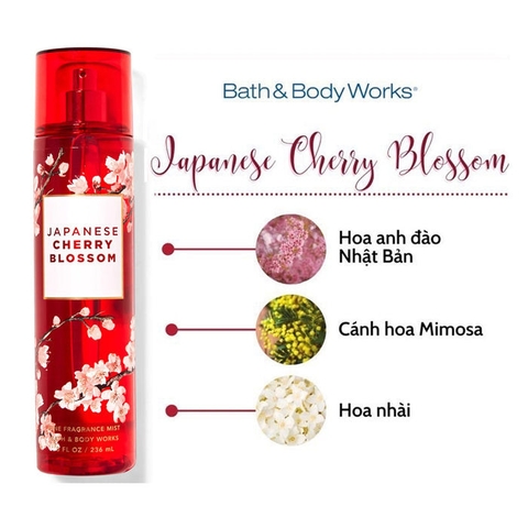 Xịt thơm toàn thân Bath & Body Work 75ml-236ml