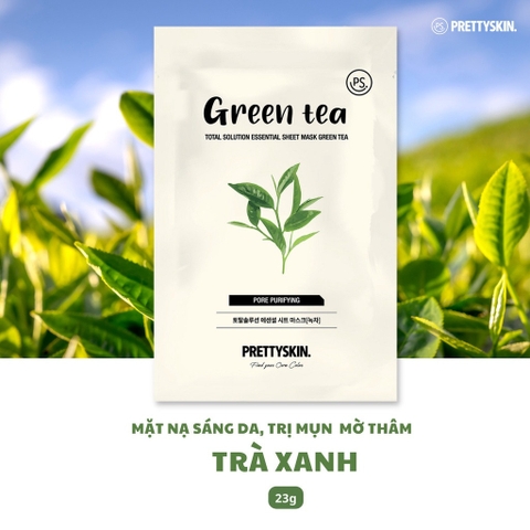 Mặt nạ dưỡng da Pretty Skin Mask giấy chính hãng PrettySkin Hàn Quốc miếng lẻ cấp ẩm Total Solution Essential Sheet 23g