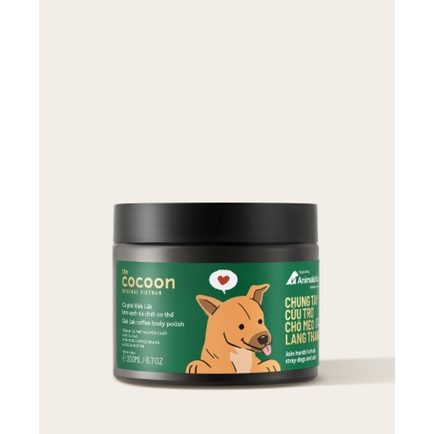 Tẩy da chết cocoon cà phê 200ml PHIÊN BẢN GIỚI HẠN - Chung tay cứu trợ chó mèo lang thang chính hãng