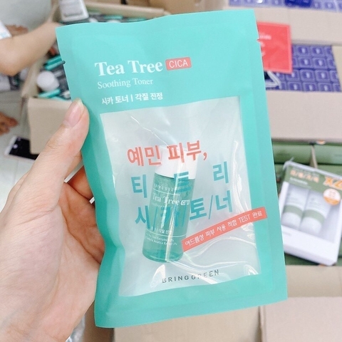 Nước Hoa Hồng Giảm Mụn Làm Dịu Da Tràm Trà BRING GREEN Tea Tree Cica Soothing Toner 250ml