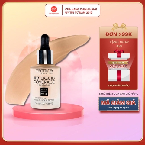 Kem Nền Che Phủ Kiềm Dầu 24H Catrice HD Liquid Coverage Foundation 30ml