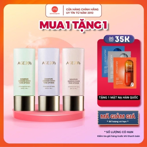 Set 3 Tuýp Kem Lót Kiềm Dầu Age20’s Signature Essence Cover Tone-up Base 6ml