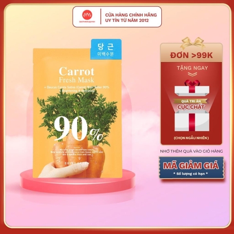 Mặt Nạ Cà Rốt Dưỡng Da Bring Green Carrot 90% Fresh Mask 20g
