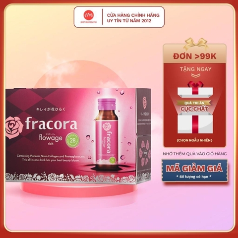 Nước uống Collagen Fracora Flowage Rich hộp 10 chai x 50ml