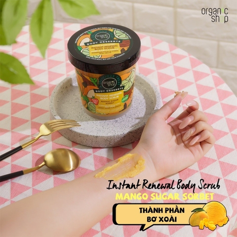Tẩy Tế Bào Chết Toàn Thân Organic Shop Body Desserts 450ml Strawberry Jam -Almond & Honey Milk-Chocolate-daothinhuquynh