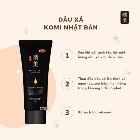 Dầu Xả Komi Nhật Bản Giữ Màu Tóc Nhuộm, Dưỡng Ẩm Và Phục Hồi Chuyên Sâu Tuýp 280ml