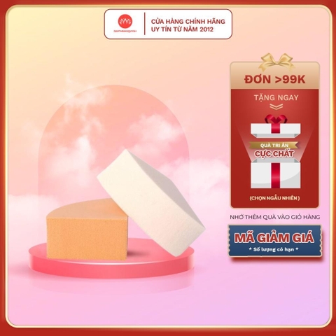 Bông Phấn Ướt Vacosi QUARTER SPONGE 2PCS Tam Giác Vuông BP11 (Bịch 2 Cái)