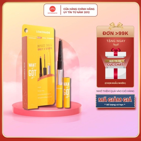 Chì Kẻ Mày 2 Đầu Lemonade Want It Go It Dual Eyebrow 2g + 2ml