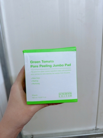 (Không vỏ) Toner pad Cà chua xanh Green Tomato Pore Peeling Jumbo 60 pads 180ml Sungboon