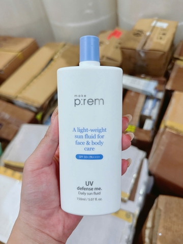 (Không vỏ) Kem chống nắng Make Prem UV Defense Me. Daily Sun Fluid 150ml