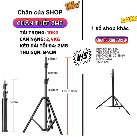 Chân đèn studio tải trọng lớn 10Kg