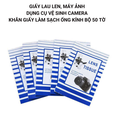Giấy lau máy ảnh, len dụng cụ vệ sinh camera khăn giấy làm sạch ống kính bộ 50 tờ