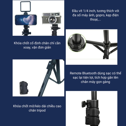 Gậy chụp ảnh 3 chân quay video Yunteng VCT-91666