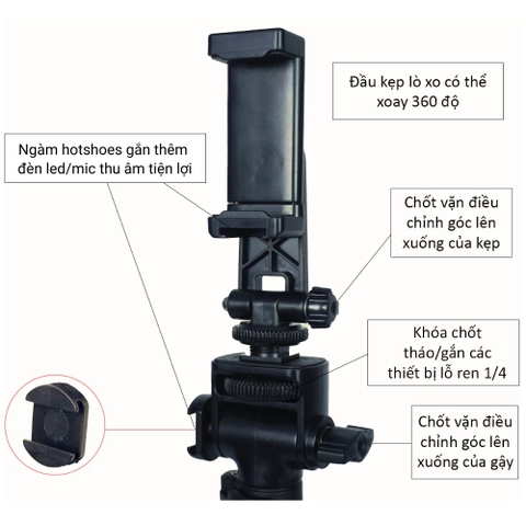 Gậy chụp ảnh 3 chân quay video Yunteng VCT-91666