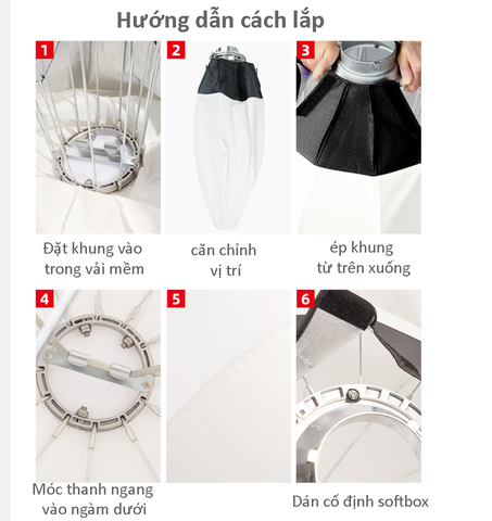 Hộp mềm softbox chinaball 65cm ngàm bowen cho đèn studio