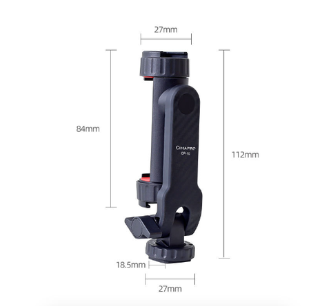 Kẹp điện thoại CP-10 xoay 360 độ có 2 ngàm coldshoe gắn phụ kiện chụp ảnh