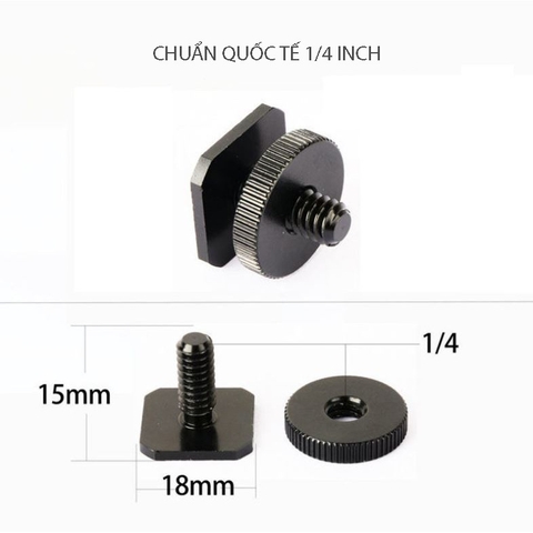 Đế gài kép ngàm hotshoe vít 1/4 inch