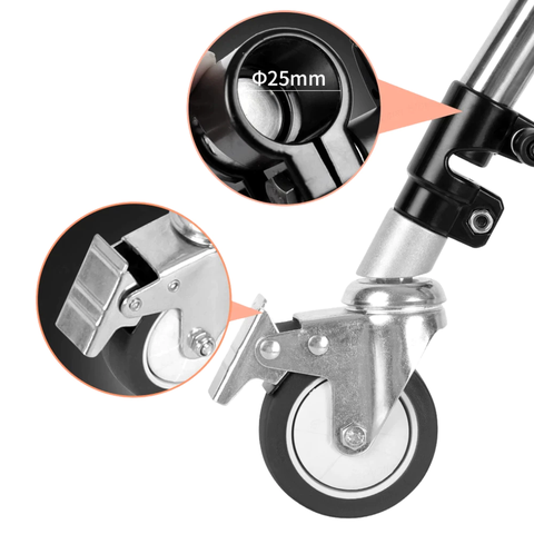 Combo 3 bánh xe di chuyển dùng với chân boom C-Stand CK-1, CK-2, CK-3