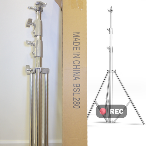 Chân đèn INOX BSL280 chiều cao điều chỉnh 1m-2,8m (tải trọng 10-20kg)