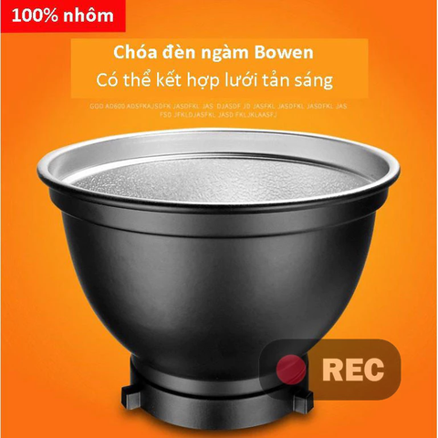 Chóa đèn nhôm REC ngàm Bowen chất lượng cao