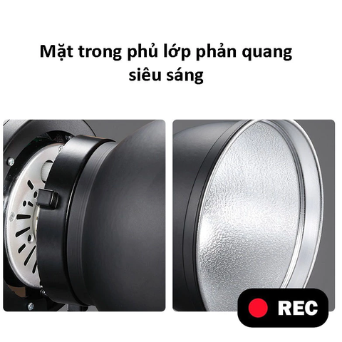 Chóa đèn nhôm REC ngàm Bowen chất lượng cao