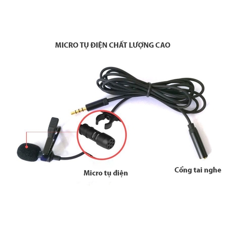 Micro cài áo có tai nghe 3.5mm