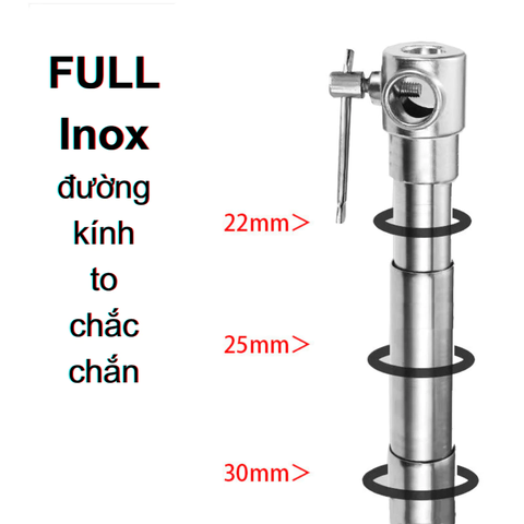 Thanh xà ngang inox treo phông nền 3m siêu khỏe