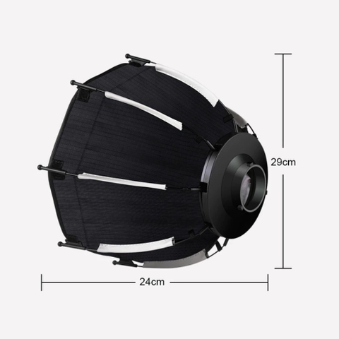 Softbox bát giác 30cm ngàm mini Bowen thao tác nhanh dùng cho đèn chụp ngoại cảnh