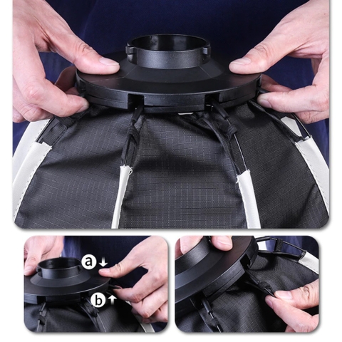 Softbox bát giác 30cm ngàm mini Bowen thao tác nhanh dùng cho đèn chụp ngoại cảnh