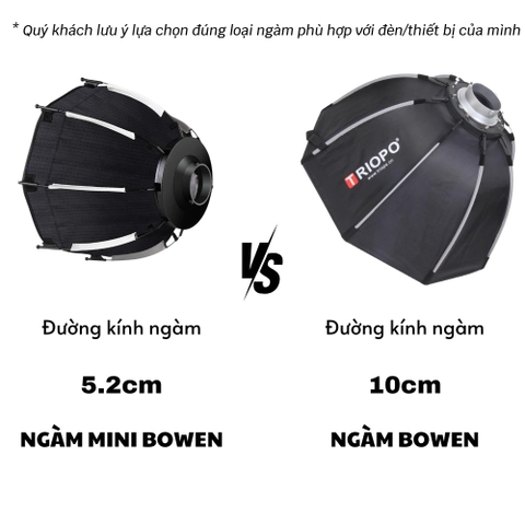 Softbox bát giác 30cm ngàm mini Bowen thao tác nhanh dùng cho đèn chụp ngoại cảnh